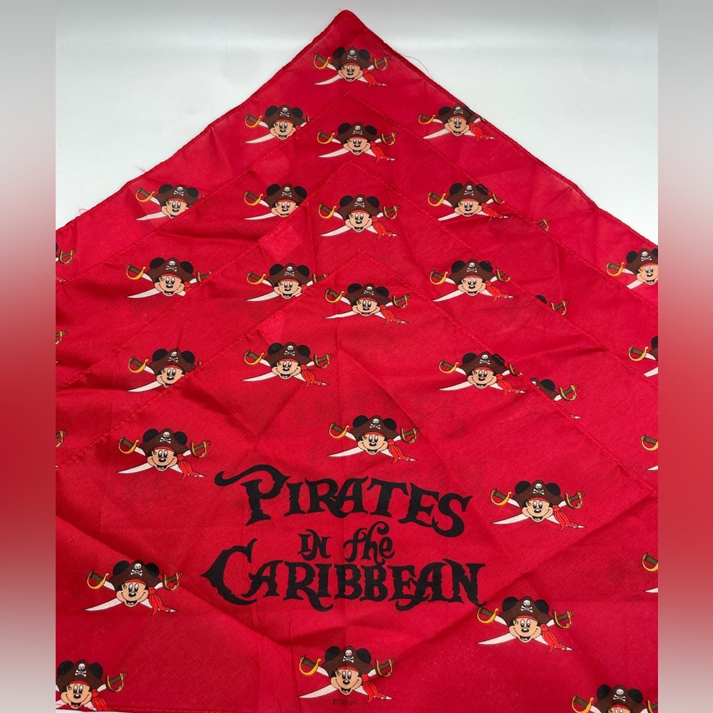 Vintage Disney Pirates of the Caribbean Mickey Mouse Triangle Bandanas, Set of 4
